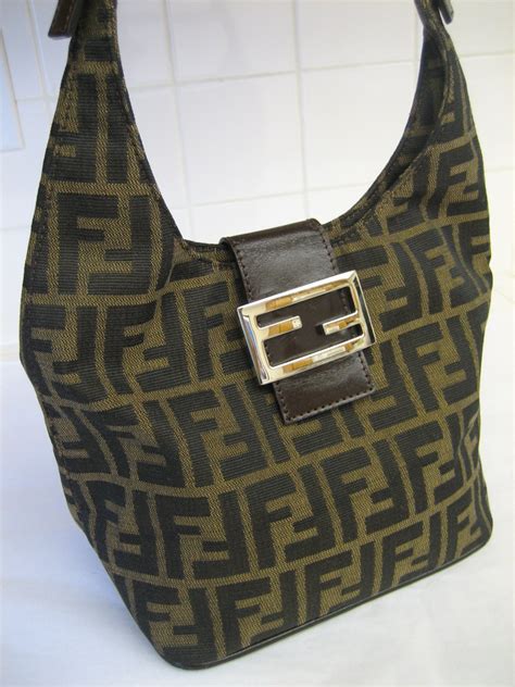 fendi zucca pattern shoulder bag brown c|Fendi zucca shoulder bag vintage.